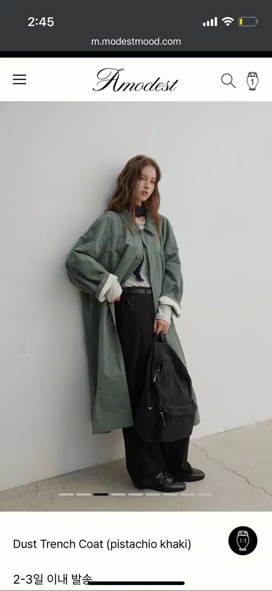 タグ除去X モデストムード トレンチコート pistachio khaki