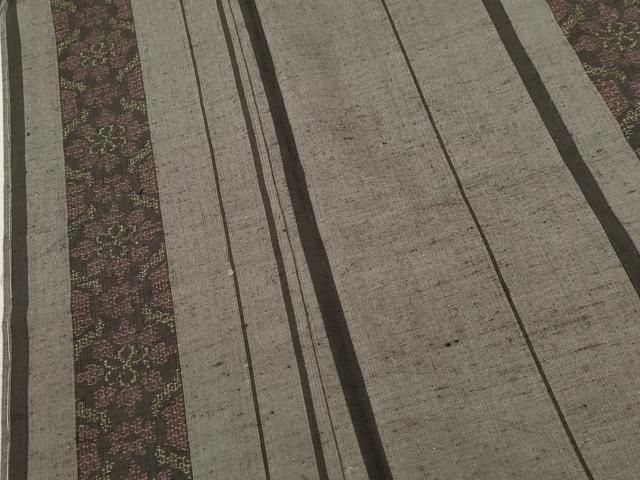 平和屋着物○結城紬 奥順 はたおり娘 100亀甲 吉祥花間道 正絹 逸品