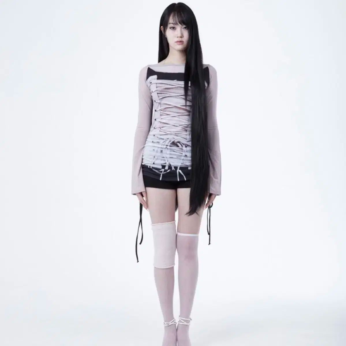 elfelfelf ballet corset long sleeve スリーブ