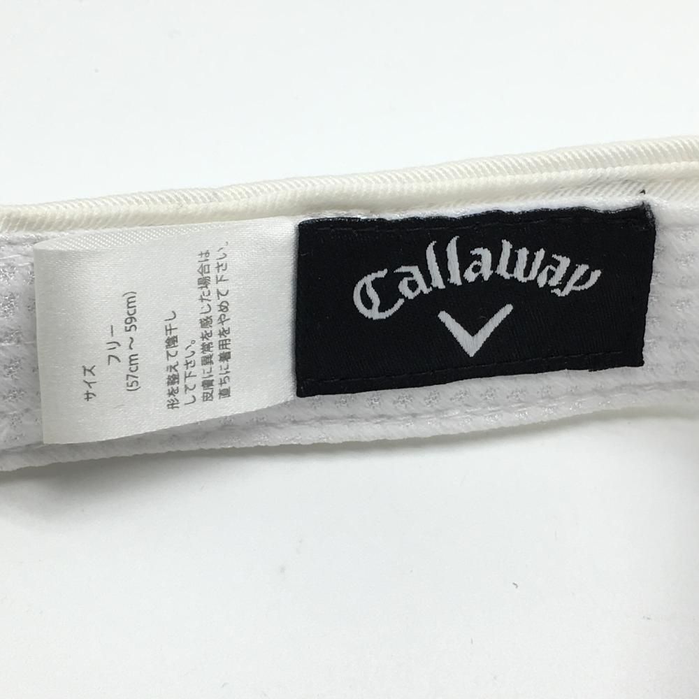 ★SALE10％OFF★キャロウェイ サンバイザー 白×ブルー 立体ロゴ刺しゅう  フリー(57-59cm) ゴルフウェア Callaway