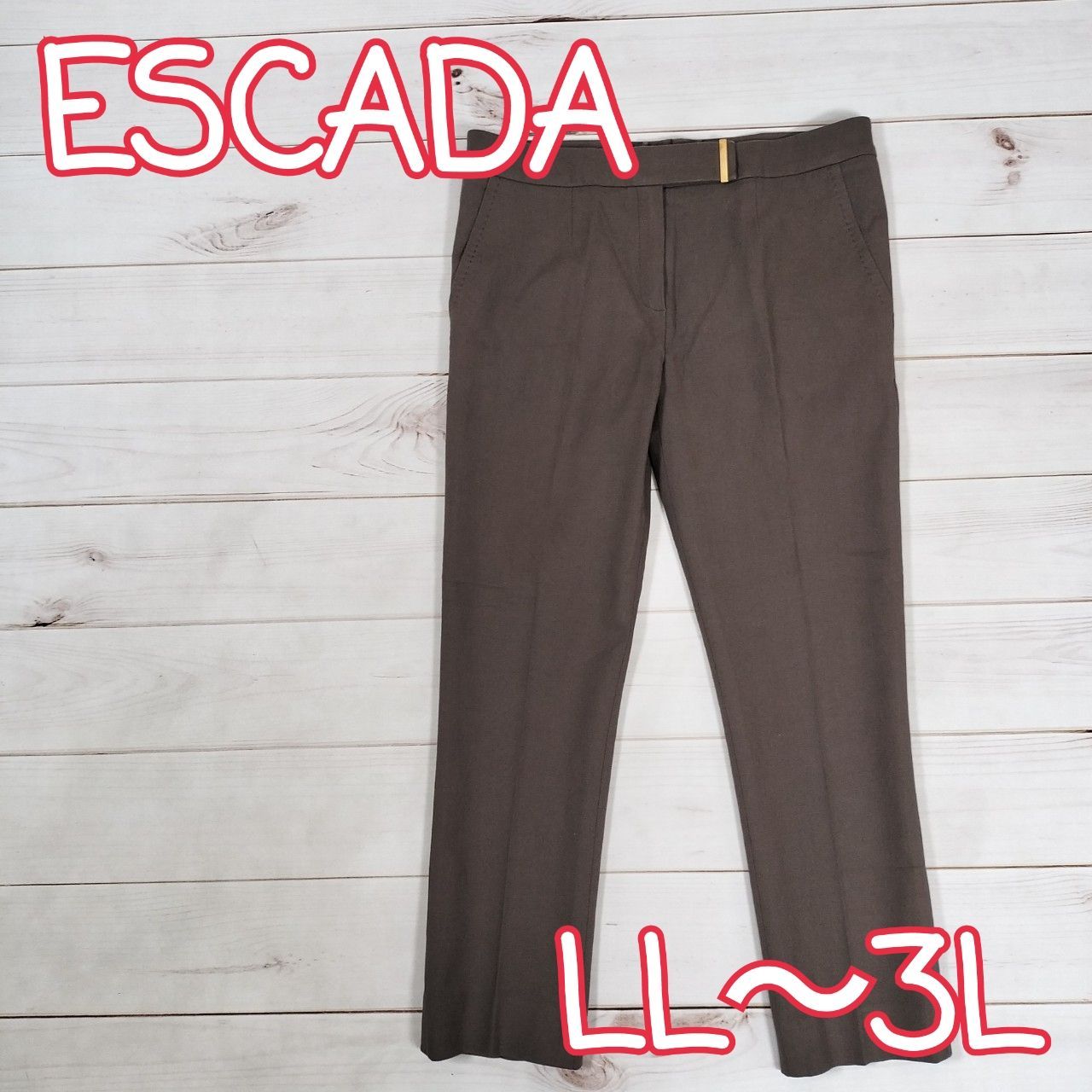 美品 ESCADA エスカーダ レディース ストレートパンツ カジュアルパンツ ボトムス パンツ ズボン グレー 灰色 36 LLから3L相当  LLサイズ LL 3Lサイズ 3L XL 2L 2XL【ダークグレー LLから3L】(742450 bbb500) - メルカリ