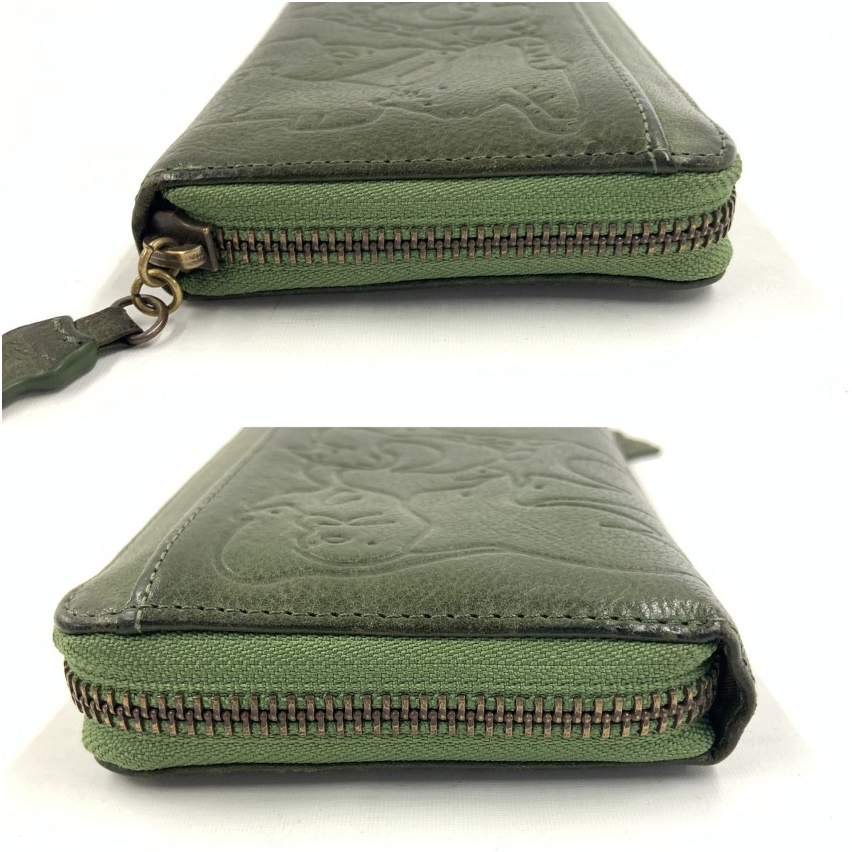 Dakota ダコタ 長財布 レザー アニマーレ ラウンドファスナー グリーン
