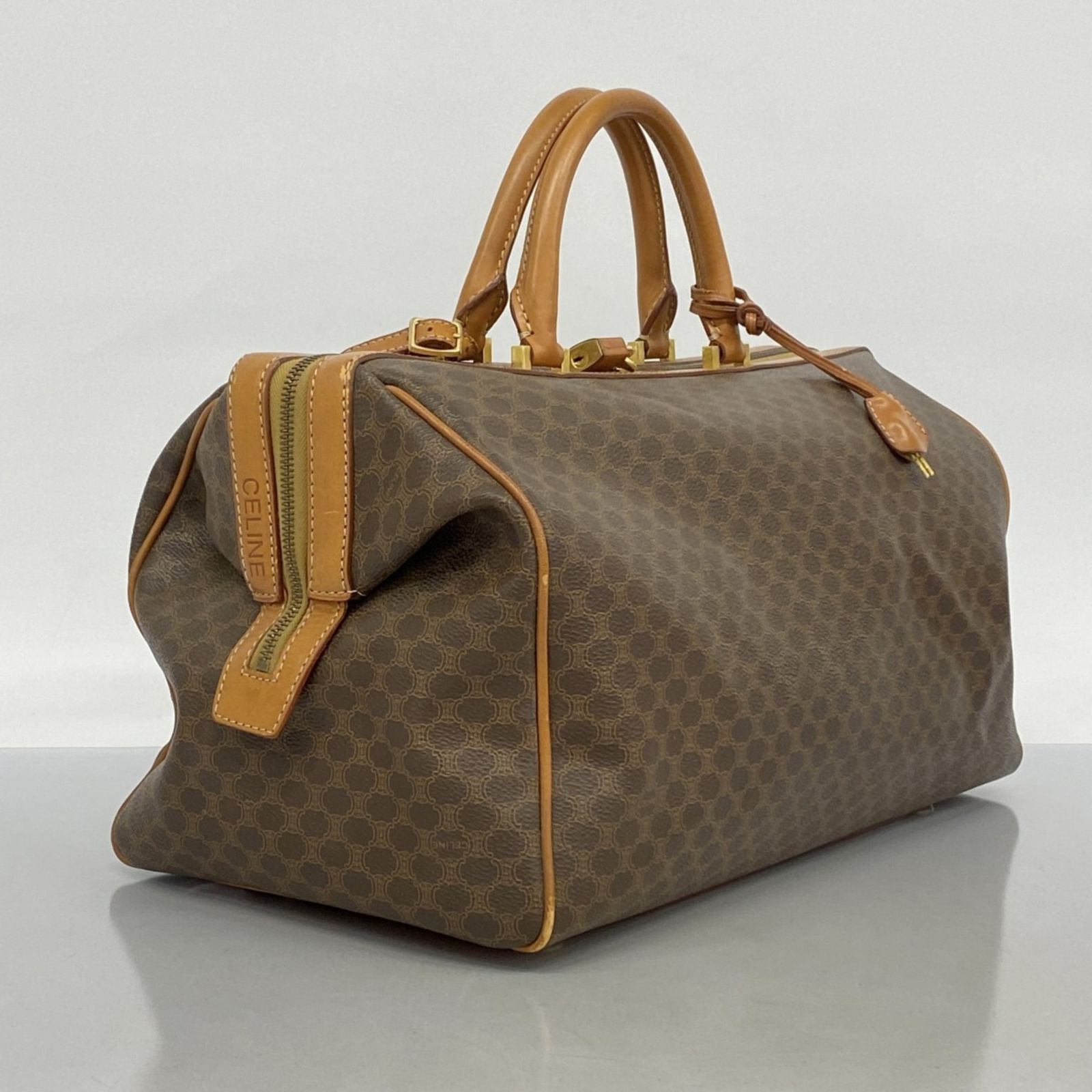 う*ん様 CELINE ボストンバッグ ベージュｘブラウン マカダム CELINE ボストンバッグ ベージュxブラウン マカダム - メルカリ