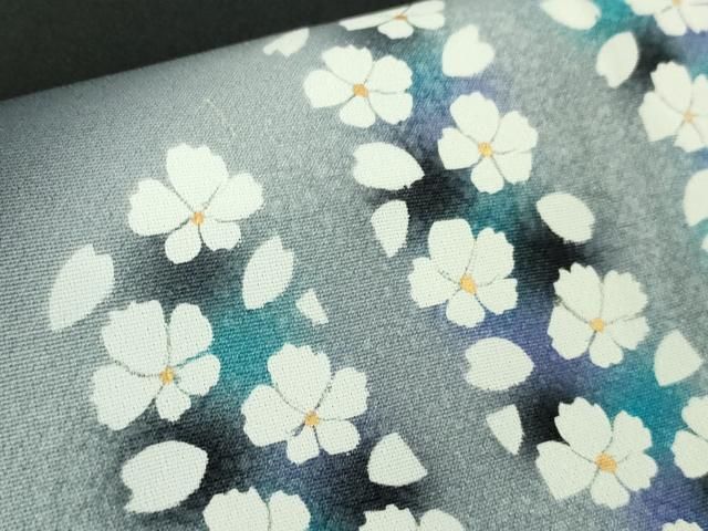 平和屋本店□極上 東京友禅 菅有鬼一 訪問着 舞花文 黒地 暈し染め