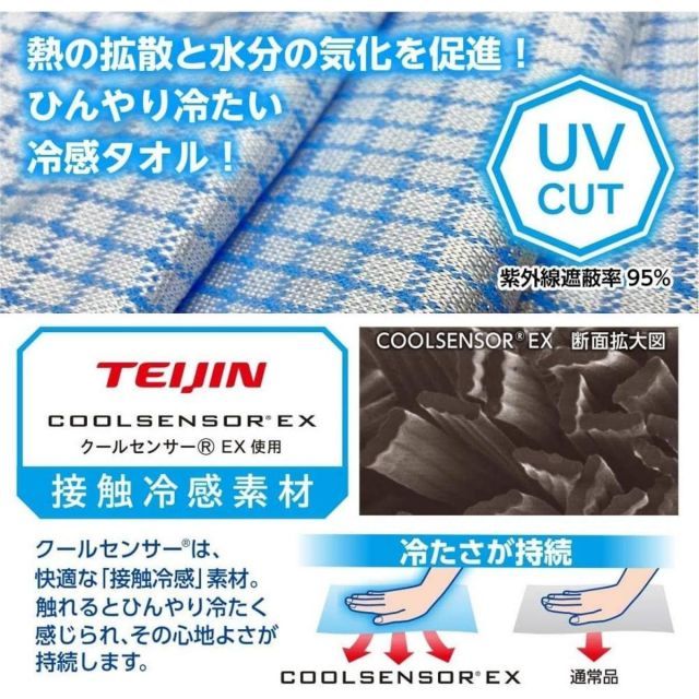 白元アース アイスノン 冷えタオル×10個セット からだ用 冷却タオル クールタオル クールダウン UVカット 冷却用品 熱中症 熱中症対策 KANDAIZUMI_COM