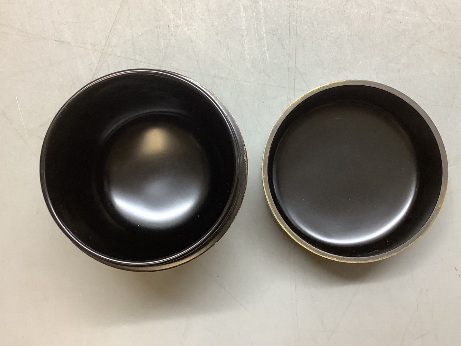 N6 輪島塗 東恒博 寿松沈金 なつめ 棗 茶道具 共箱 薄茶器 茶道