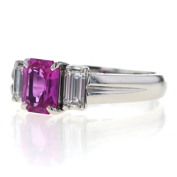 Pt900 プラチナ リング ピンクサファイア 1.174ct ダイヤモンド