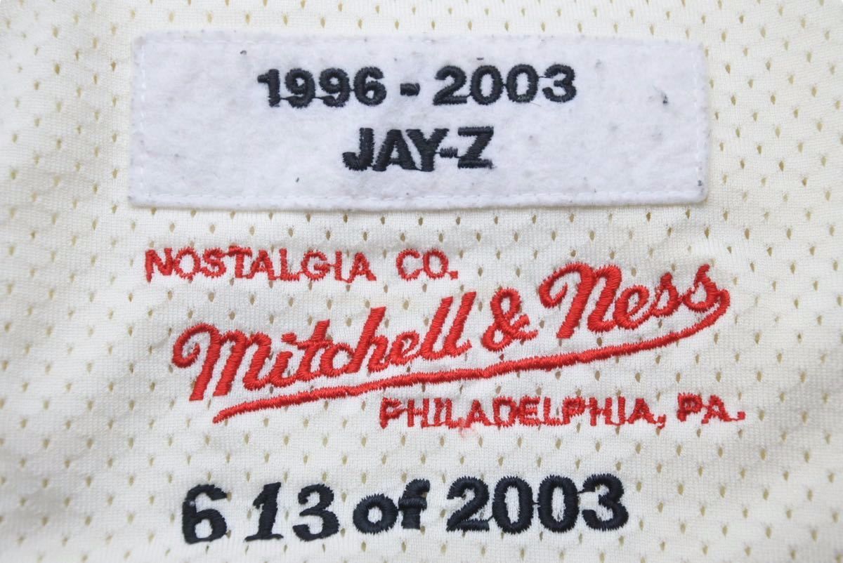 MITCHELL&NESS ミッチェルアンドネス タンクトップ 1996-2003 JAY-Z ROCAFELLA アイボリー オレンジ ブルー 54  美品 中古 49011