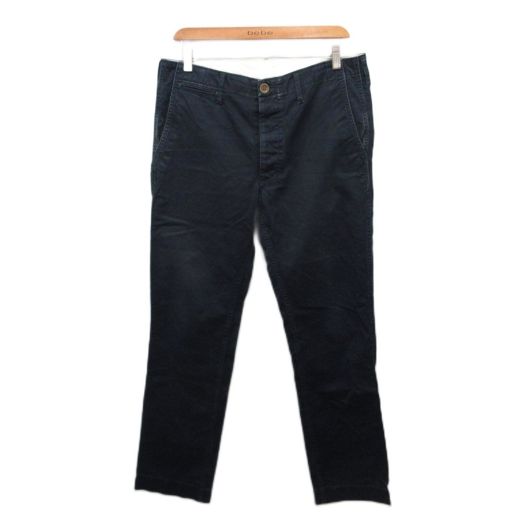 ビズビム VISVIM チノパンツ ストレート シンチバッグ メタルボタン ボタンフライ M 紺 ネイビー VS0001454 MET2