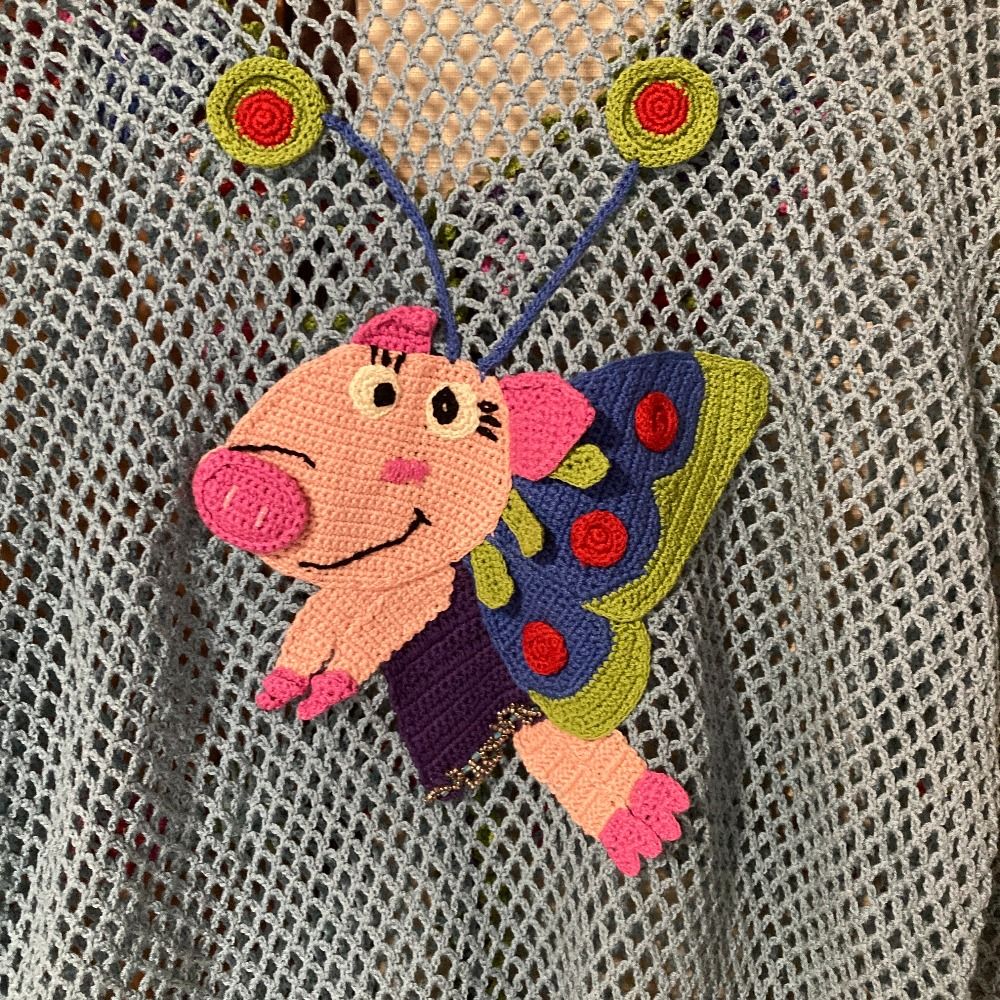 アルベロベロ お花とぶたさんのカーディガン♪ 美品】OLLEBOREBLA