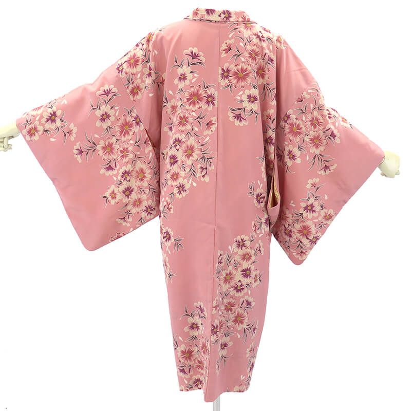羽織 長羽織 大きいサイズ レディース 化繊 ピンク 桜 アッシュ エル 身丈110cm 裄丈69.5cm 仕立て上がり着物