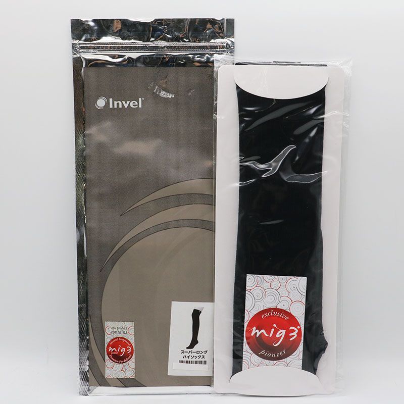 【未使用品】Invel　スーパーロングハイソックス　mig3　ブラック 未使用 インヴェル invel mig3 スーパーロング ハイソックス