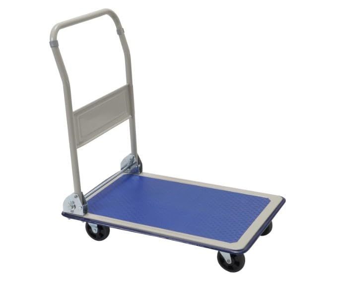 軽量 120㎏ 耐荷重 キャスター付き ブルー 収納 折りたたみ スチール製 台車 OR1201 アイエルシー