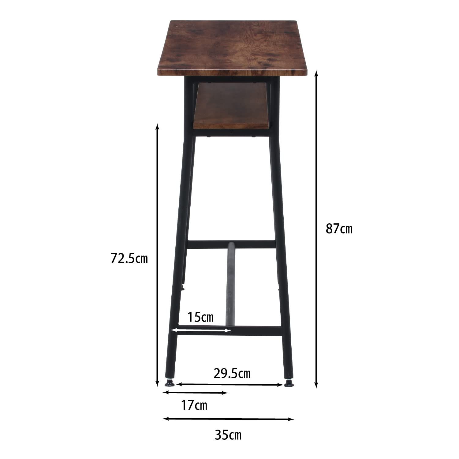 ヴィンテージ風 お手入れ簡単 収納棚付き ナビア ブラウン 幅120×奥行40×高さ87cm バーカウンター 14657 カウンターテーブル 不二貿易 WWW_KANDAIZUMI_COM