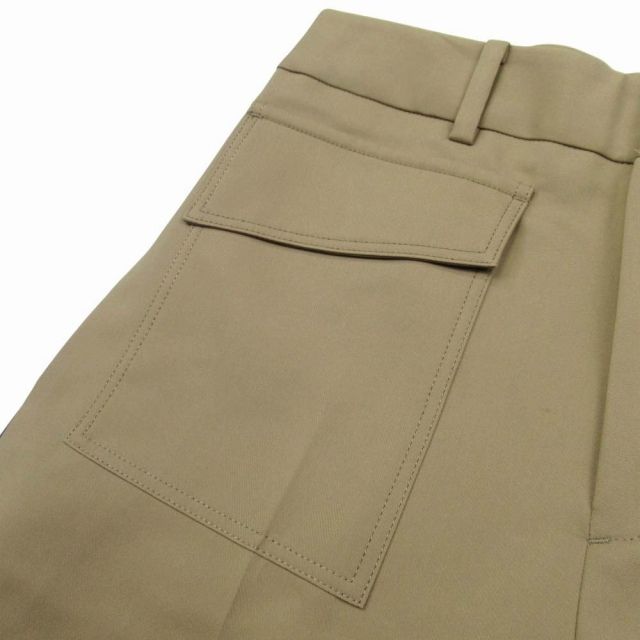19aw チノ CINOH Big Pocket Pants ビッグポケット パンツ ペイズリー 側章 ノータック トラウザー スラックス 40 オリーブ×ネイビー E16 レディース DECORATOM_COM_BR