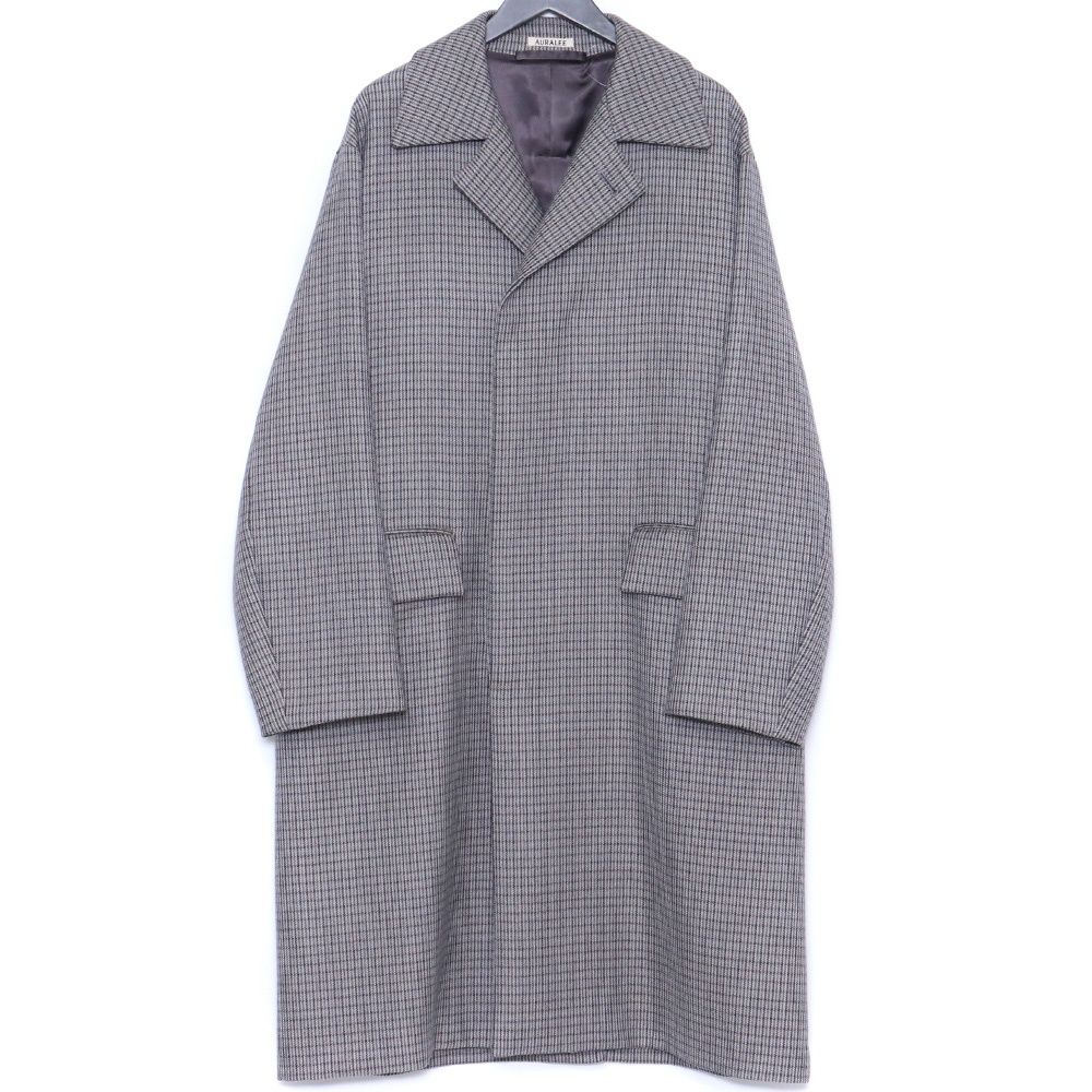 AURALEE オーラリー チェックステンカラーコート サイズ4 【公式通販】