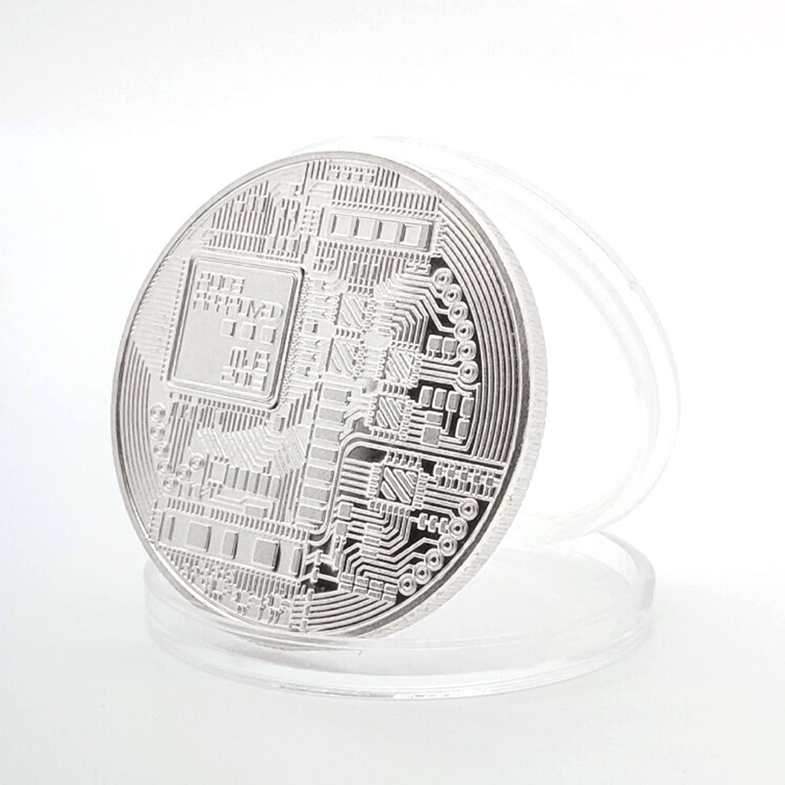 ビットコイン レプリカ コインアート 仮想通貨 記念硬貨 コイン グッズ アートコレク 記念 アートコイン 金運グッズ Bitcoin  replica(シルバー）