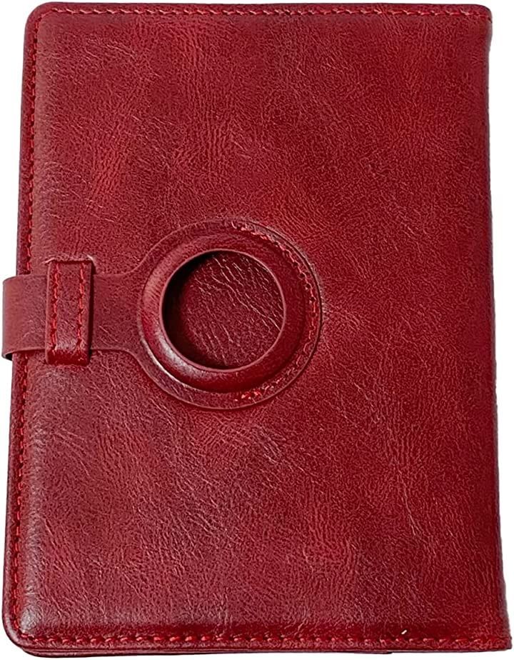 startside startside passport case travel passport cover with PU leather type airtag holder (Red)