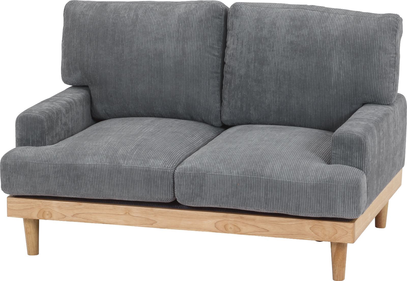 [C/D:55091] コーデュロイソファ フェリーチェ ２Ｐ ＧＹ