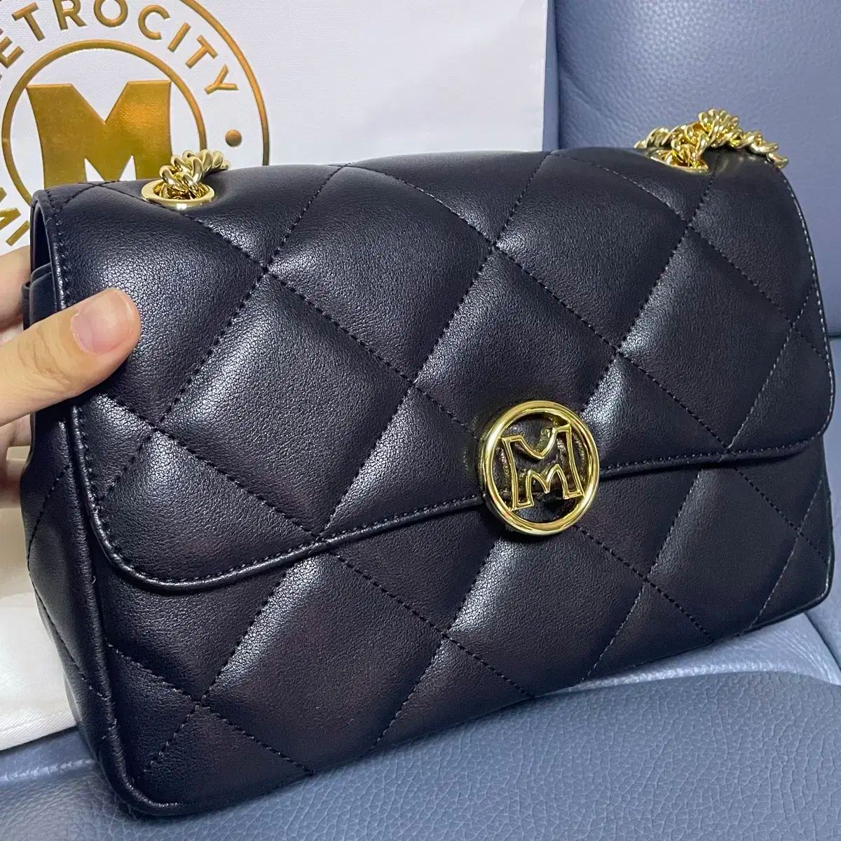 METROCITY メトロシティ チェーン キルティング クロスバッグ ショルダーバッグ