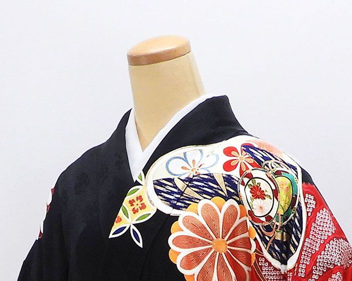 振袖 正絹 京都紫野美術工芸 吉祥 菊花 貝桶 身丈163cm 裄丈66.5