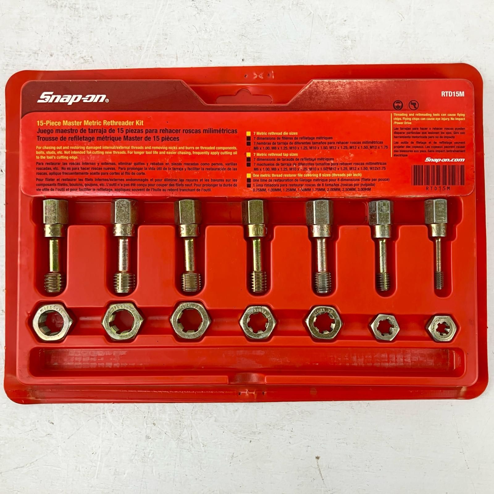 ЗЗSnap-on スナップオン ネジ山修正ダイス・タップセット トレー