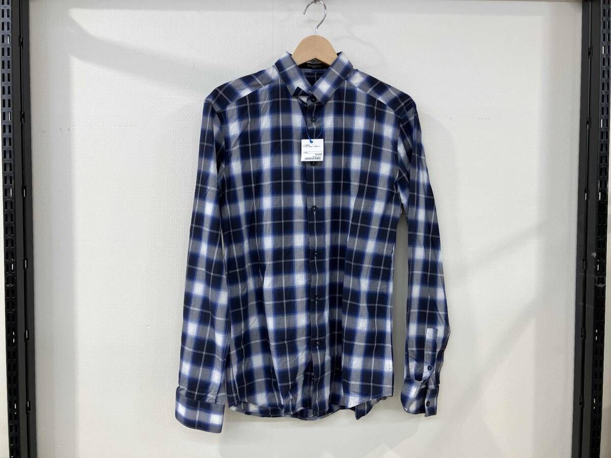 GIVENCHY ジバンシー 長袖シャツ 綿 コットン オンブレチェック 青 ブルー 白 ホワイト made in Portugal ポルトガル製 メンズ USTAUSTRALIA_COM_AU