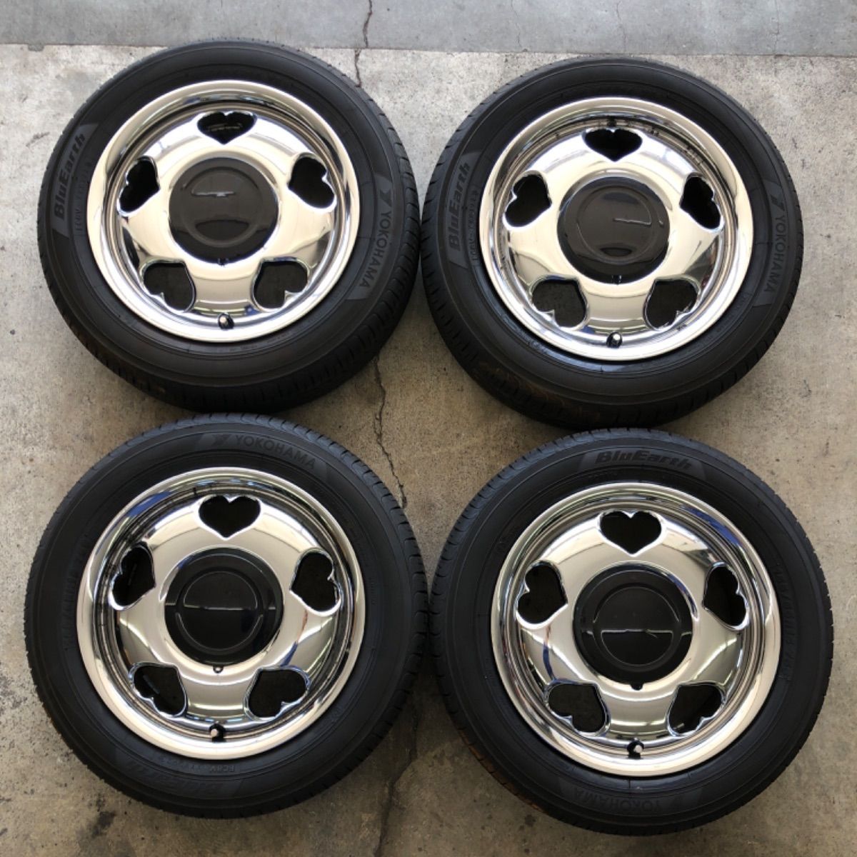 オープンハート 155 65R14 5J 45 軽自動車 サマータイヤ アルミホイールset G-corporation