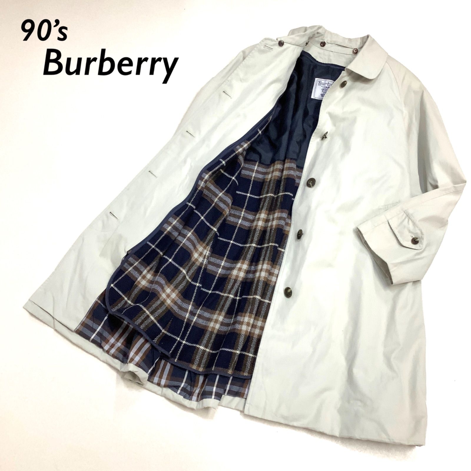 90's Burberry ノバチェック ステンカラーコート ライナーあり