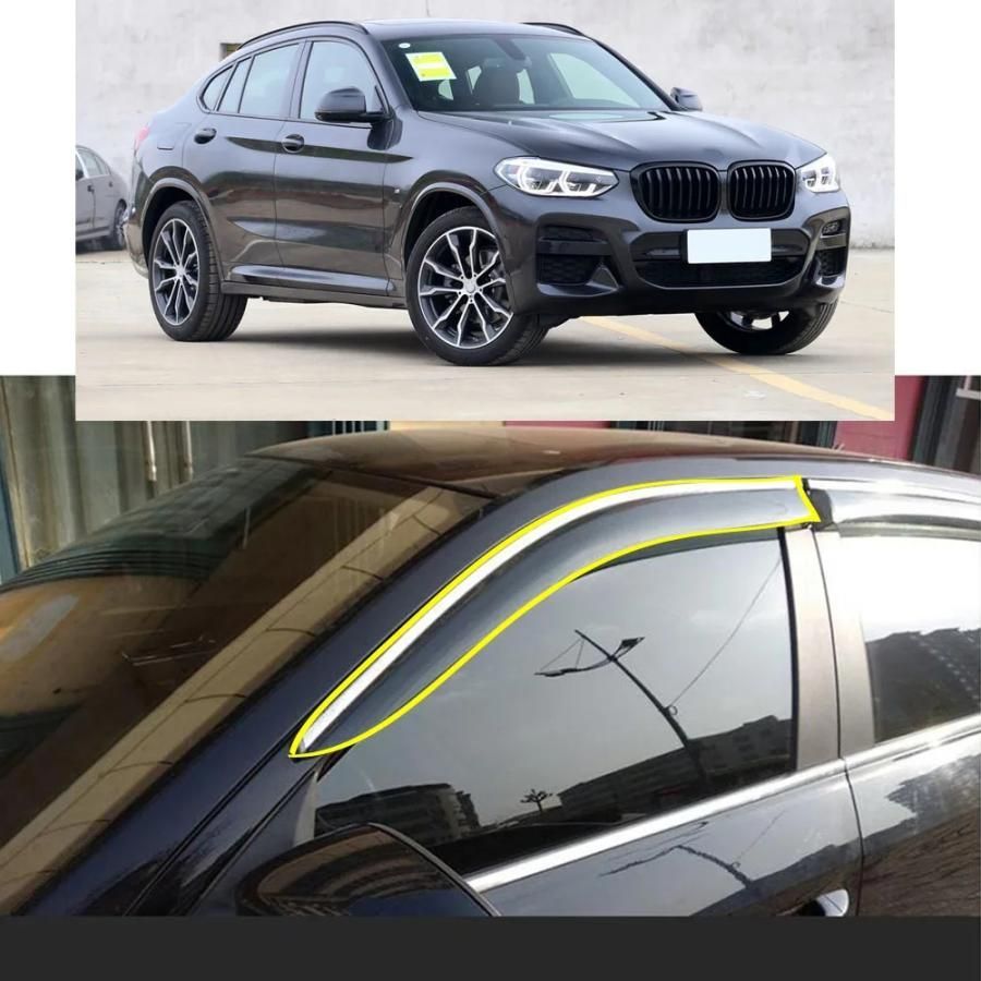 ◆ボディ ステッカー プラスティック ウィンドウ ガラス 風防 バイザー 雨|サン ガード ベント BMW X4 G02 2019年 2020年 2021年