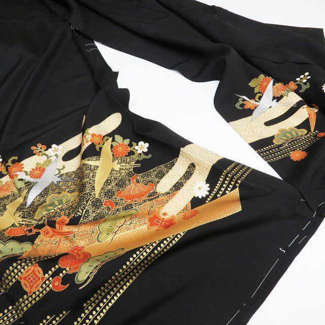 黒留袖 着物 中古 リサイクル 未仕立て 仮絵羽 フォーマル 金駒