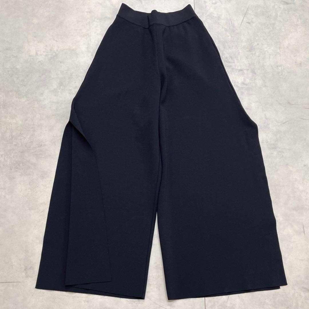 STELLA McCARTNEY ステラマッカートニー ワイドパンツ ニット イージー スリット イタリア製 紺 S 36