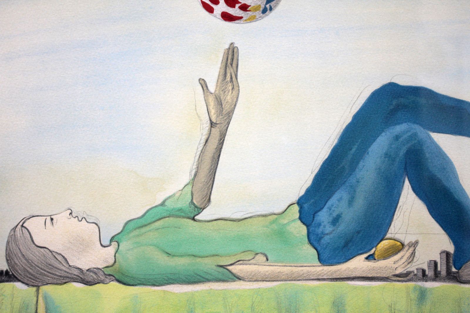 大津英敏『手まり』リトグラフ【真作保証】 絵画 大津英敏『手まり』リトグラフ【真作保証】 絵画 - メルカリ