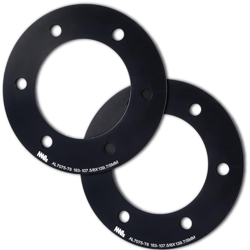 鍛造 139.7 6穴 5mm ホイール スペーサー MAQs アルミ スチール ホイール 単穴 2枚 ブラック 0