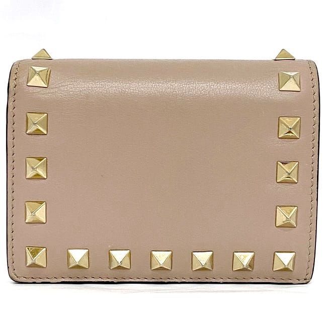美品・VALENTINO GARAVANI 二つ折り財布 ベージュ