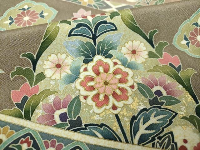 平和屋着物○訪問着 作家物 洋花文 金銀彩 正絹 逸品 DAAQ2930ps