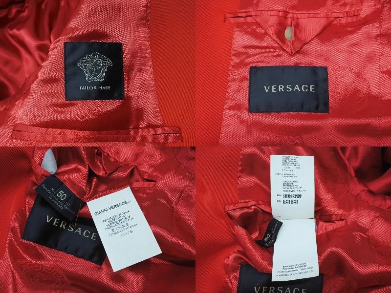 VERSACE ヴェルサーチ テーラードジャケット ラナウール レッド