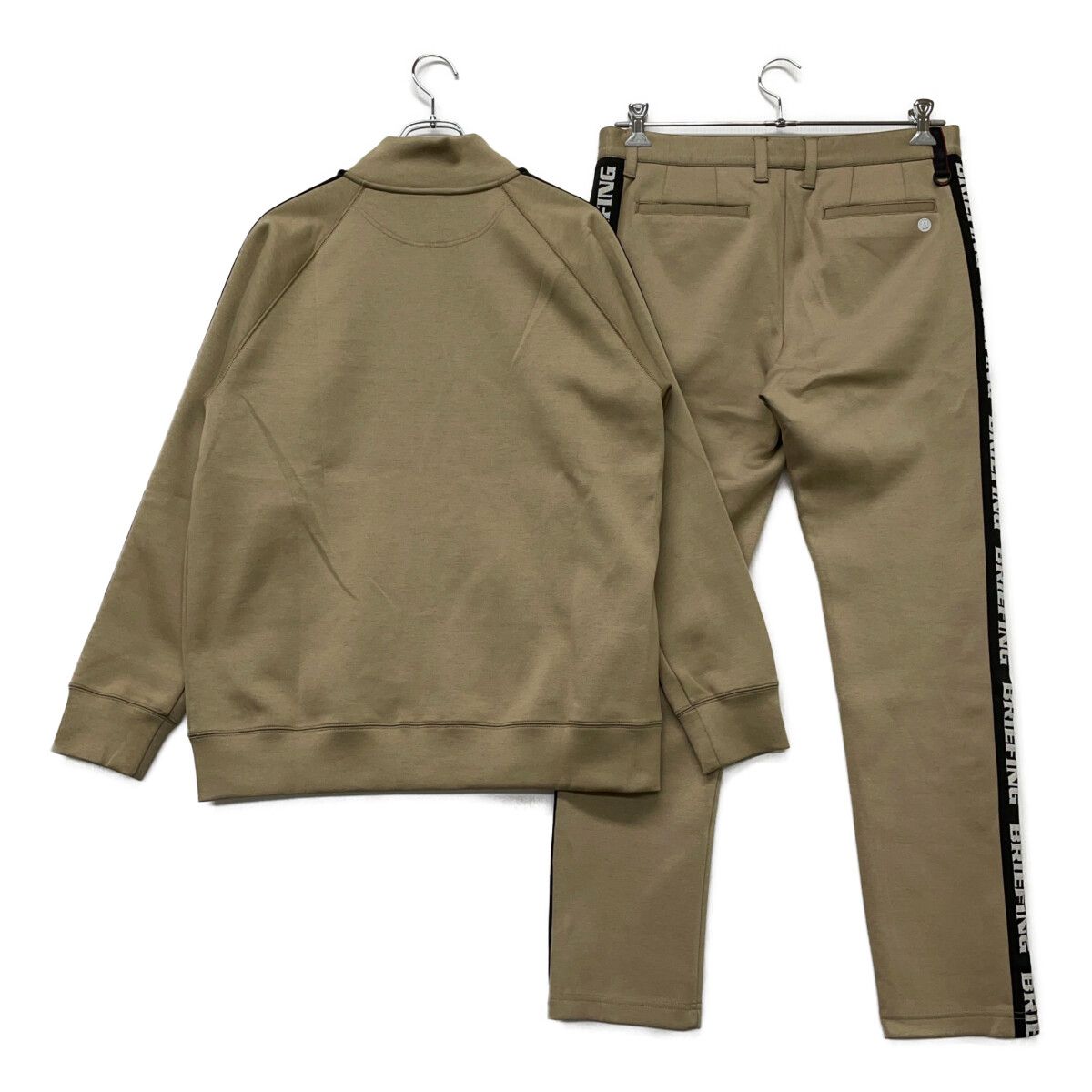 メンズ ブリーフィング BRIEFING セットアップ L ベージュ ダンボールニット ブルゾン×ロングパンツ