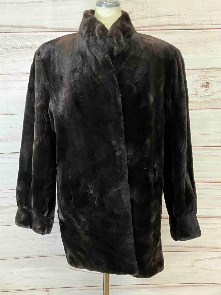 ☆美品☆　サガミンク　Altima　大きめ　毛皮セミロングコート　毛質柔らか アルティマミンクコート
