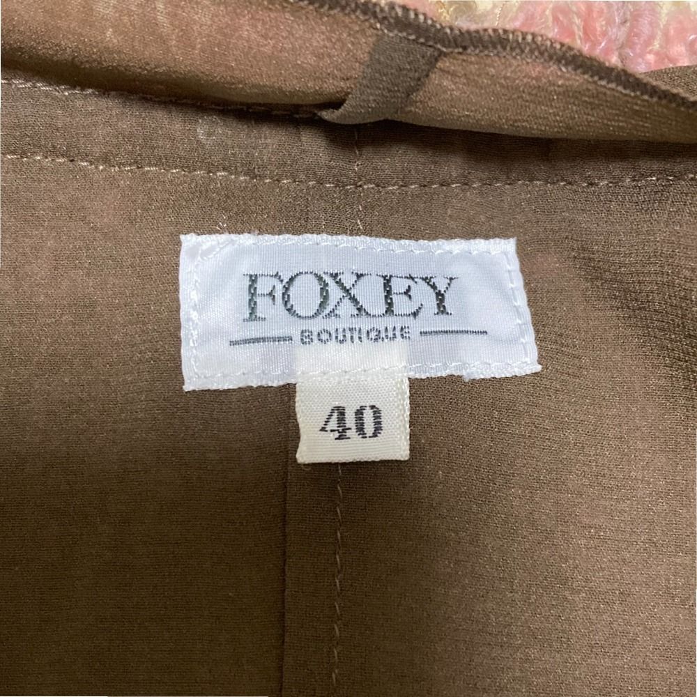 美品 FOXEY フォクシー ツイード ノーカラージャケット サイズ40