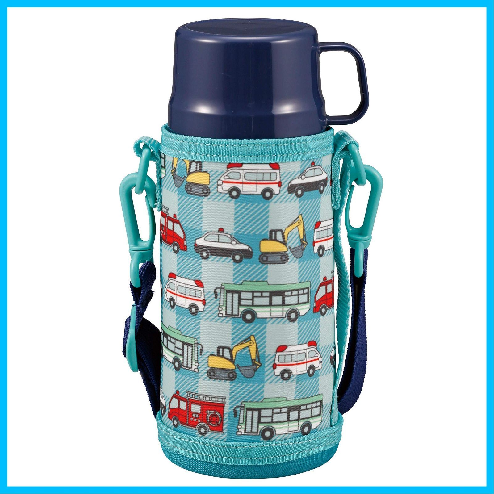【新着商品】キッズボトル 600ml 2WAY 保冷 保温 真空断熱 肩掛けベルト付きカバー付属 ダブルステンレスボトル コップ飲み 直飲み ボトル UE-3531/UE-3532/UE-3533/UE-3534 水筒 STAG) キャプテンスタッ