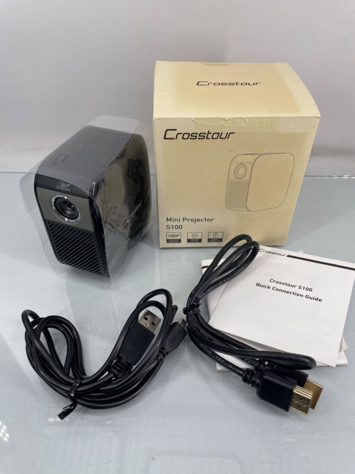 Crosstour s100 ミニプロジェクター 箱・説明書付き - オーディオ機器