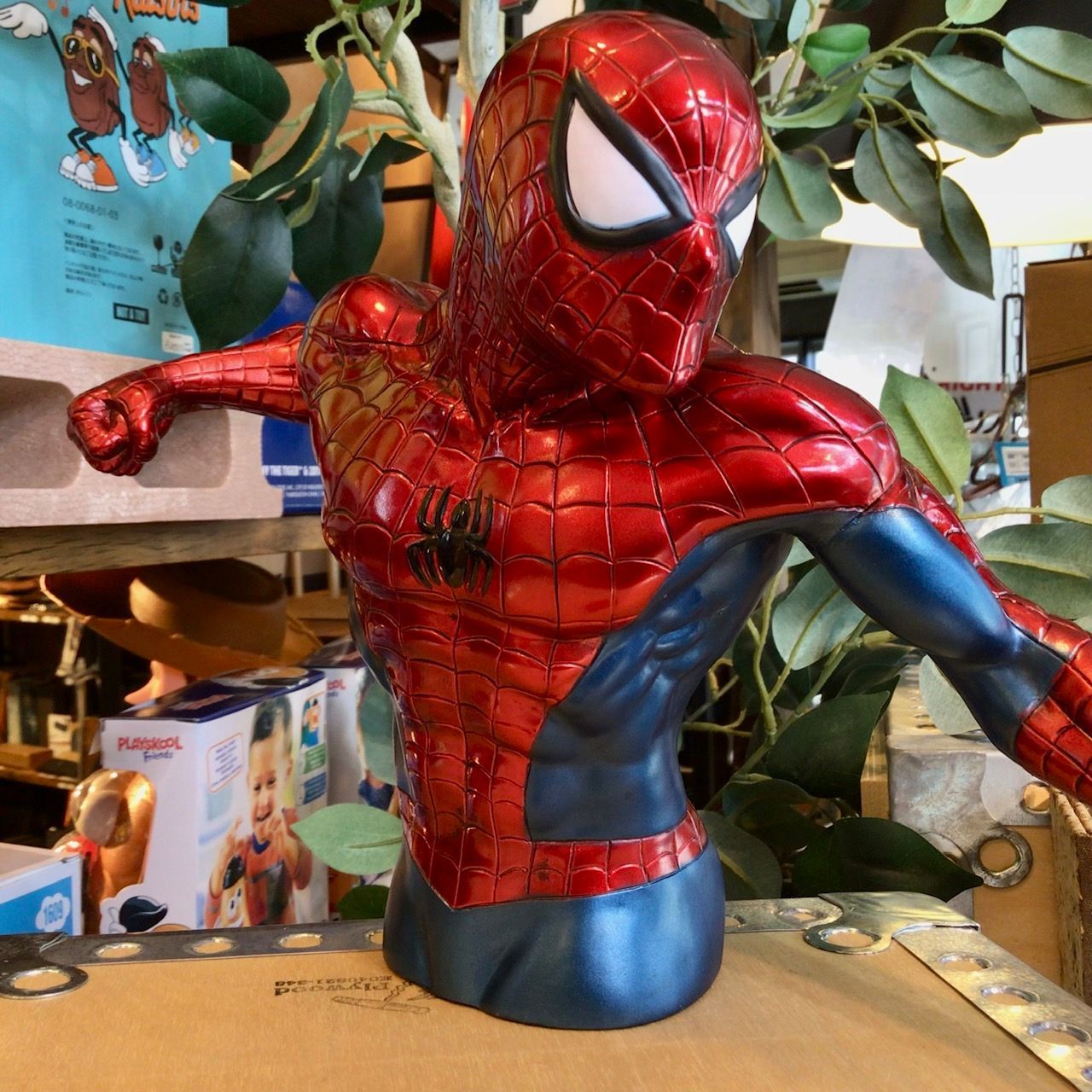 新品 スパイダーマン 貯金箱 マーベル アメリカン雑貨