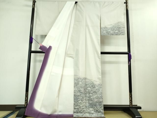 平和屋本店 上 本場大島紬 白大島 風景文 DZAB1344kh5