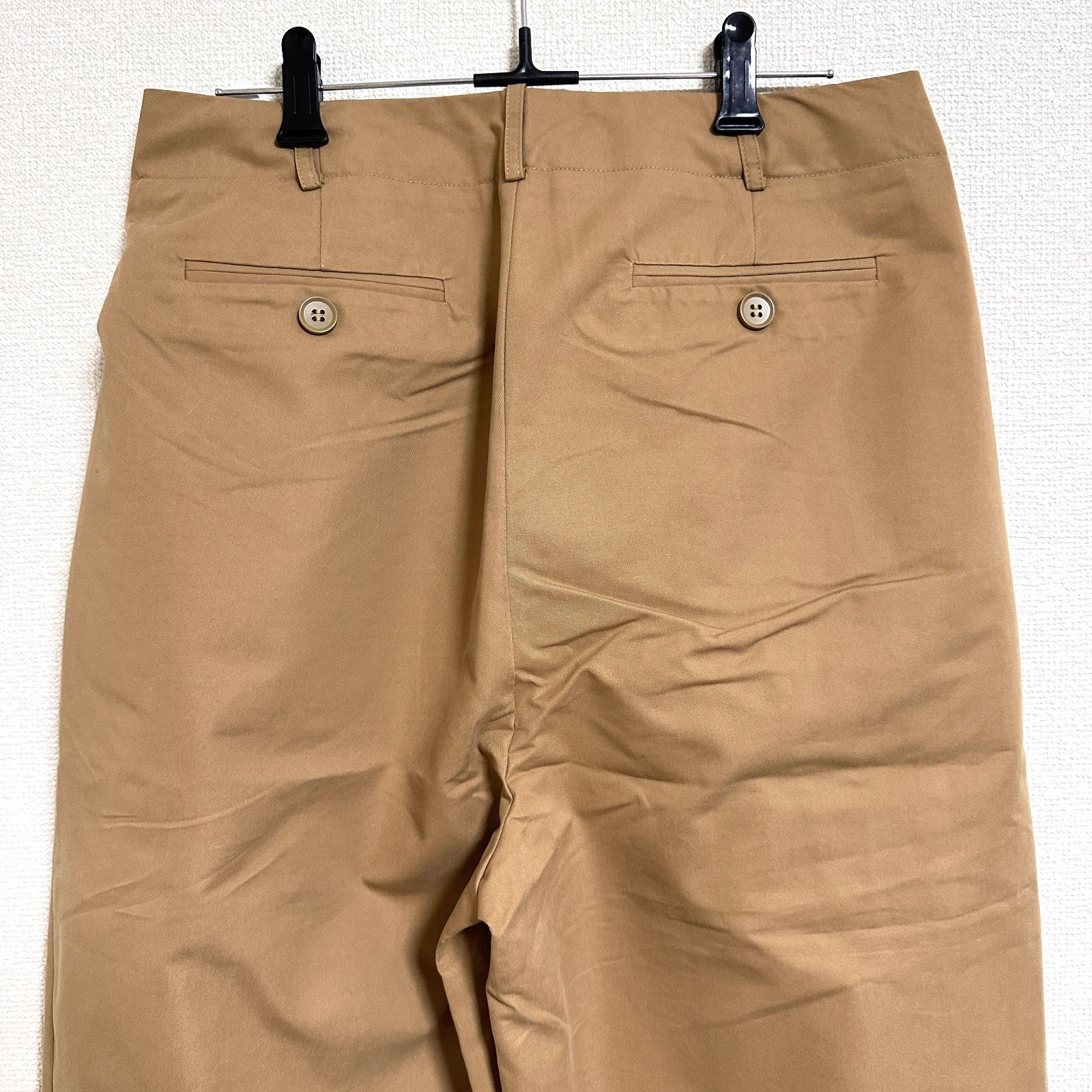 another S MOMENT1991 タック入りワイドチノパンツ L ベージュ DECORATOM_COM_BR