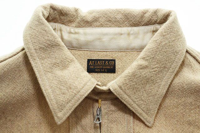 アットラスト AT LAST＆CO WOOL HALF ZIP PULLOVER SHIRT SIZE