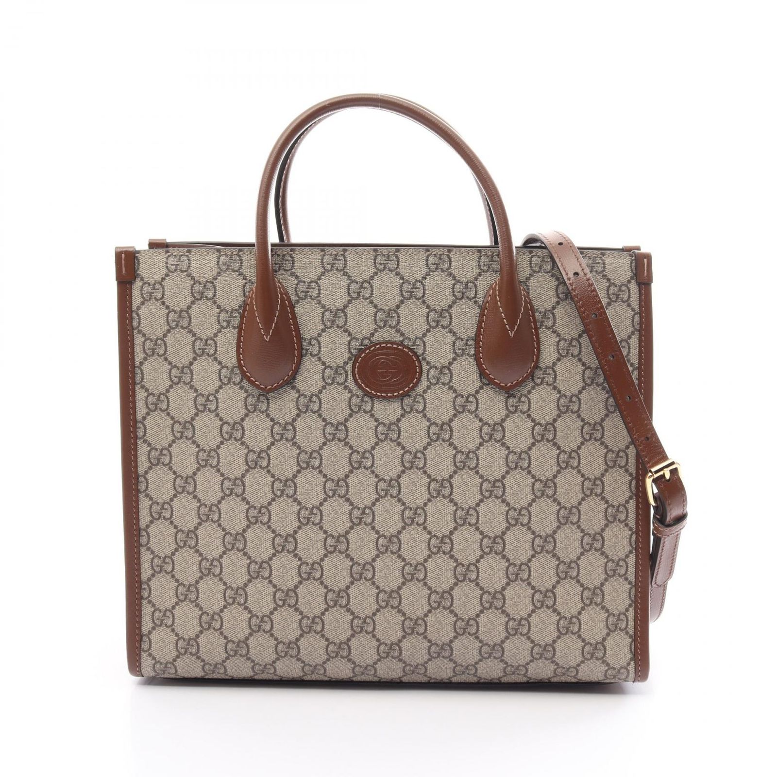 グッチ GUCCI トートバッグ GGスプリーム 65998392TCG8563 ベージュ PVCコーティングキャンバス レザー 2wayトートバッグ レディース