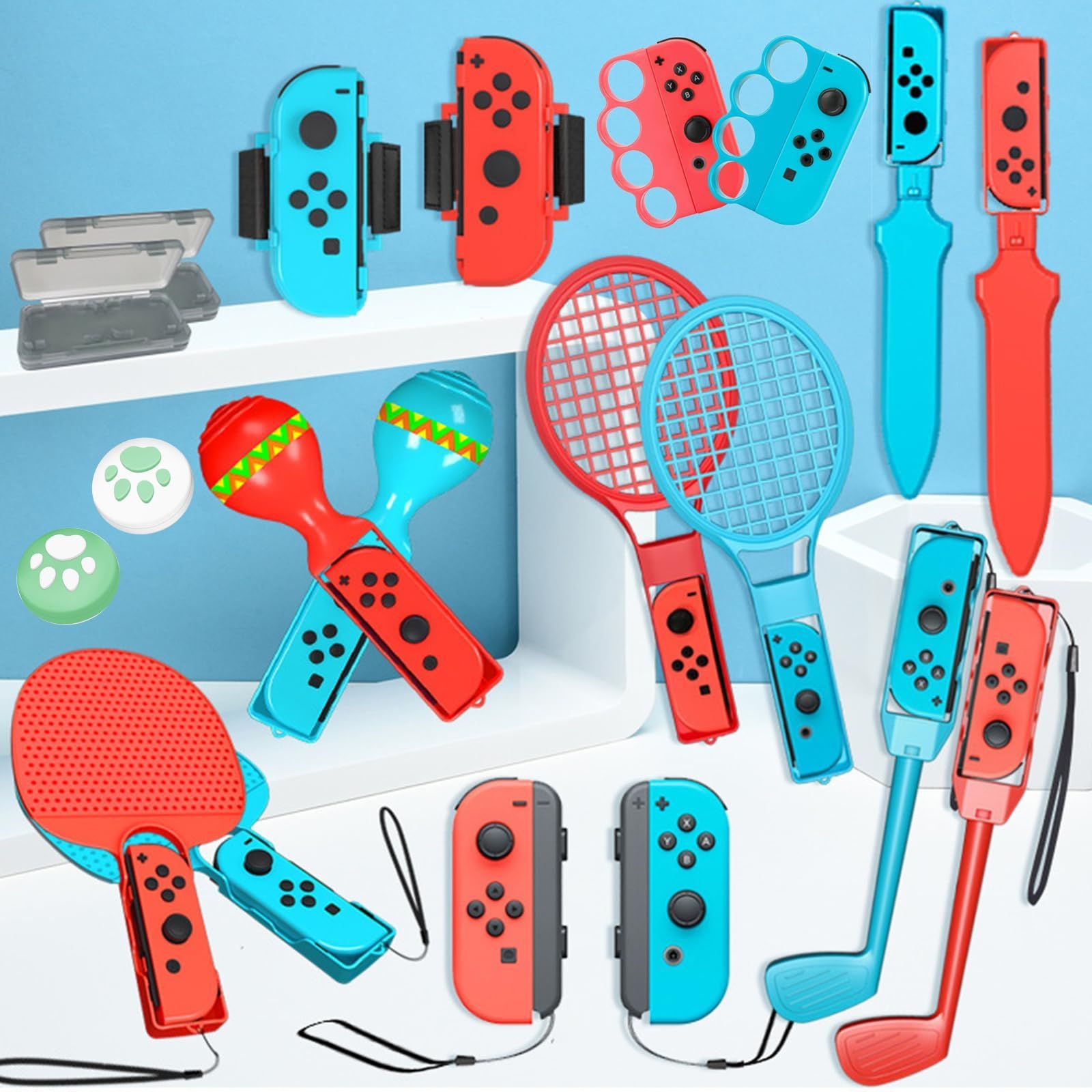 Elnicec Switch Sports用アクセサリー(ニンテンドースイッチスポーツ対応)【2024年新登場-18in1】Joy-Conグリップ用アクセサリ  体感ゲーム対応 対戦実装 没入感体験 大人と子供向け switchスポーツセット 体感スポーツ対応 - メルカリ