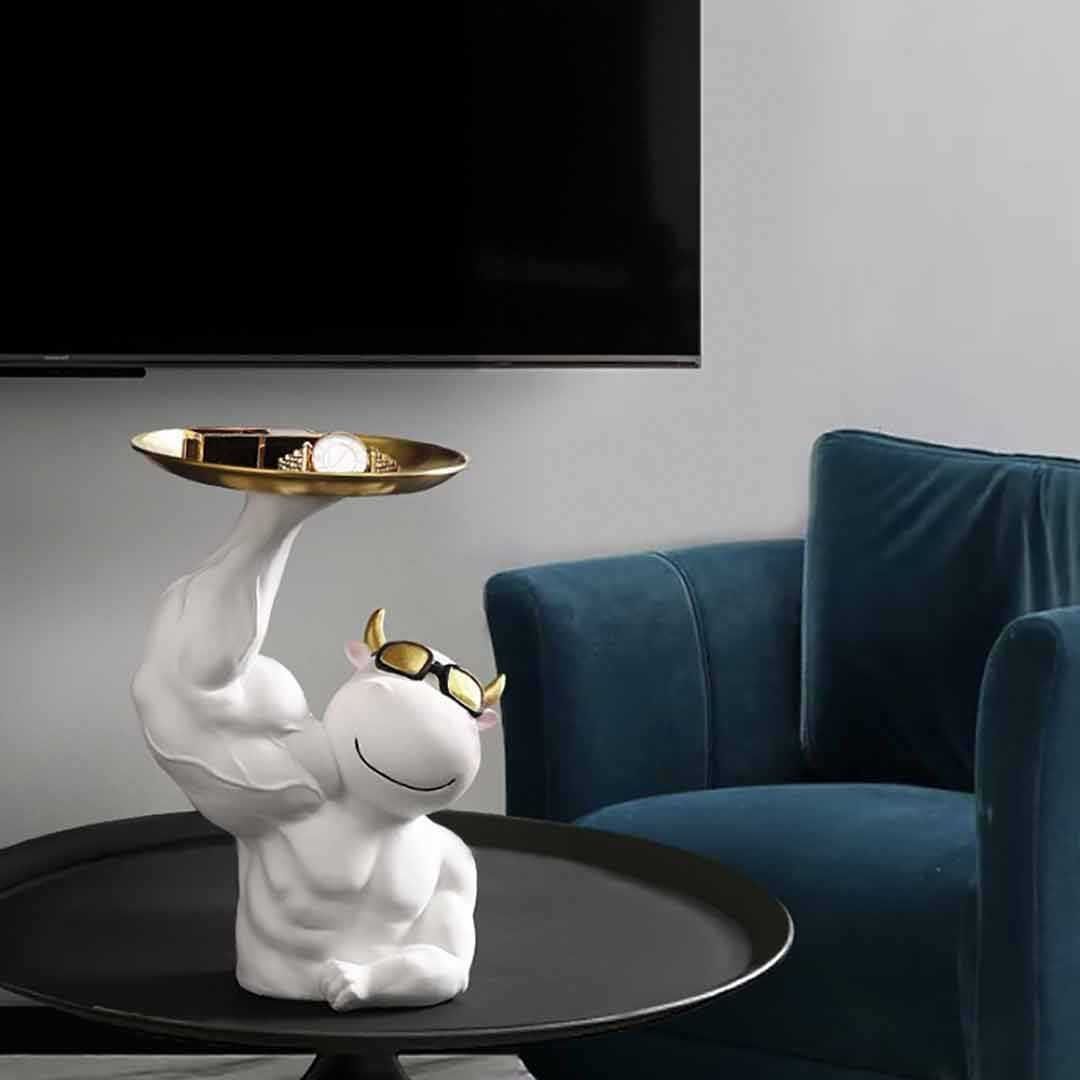 テーブル 置物 マッスル 牛 サイドテーブル 高さ26cm ミニテーブル ウシ MARWIL-DEMENAGEMENTS_CH