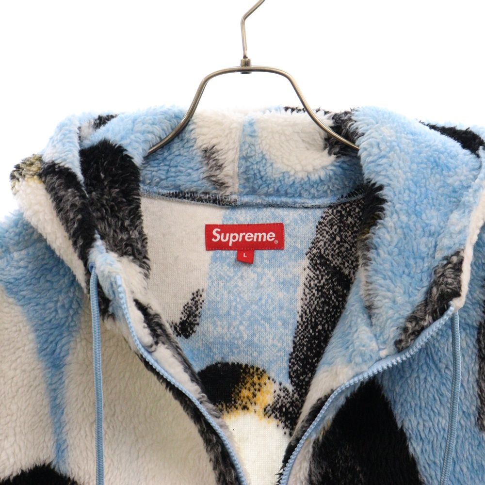 SUPREME (シュプリーム) 20AW Penguins Hooded Fleece Jacket ペンギンズ フリース ジップアップジャケット ブルー